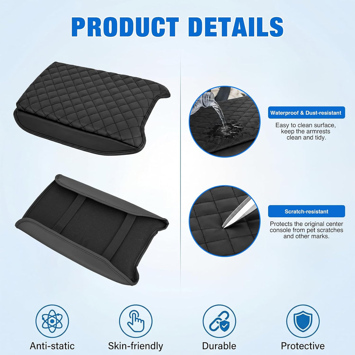 Center Console Cover for Nissan Pathfinder 2022-2026 Armrest Cover | for Pathfinder 2022 23 24 25 2026 Accessories Nappa Leather Middle Console Cushion Waterproof Anti-Scratch Arm Rest Pad Black