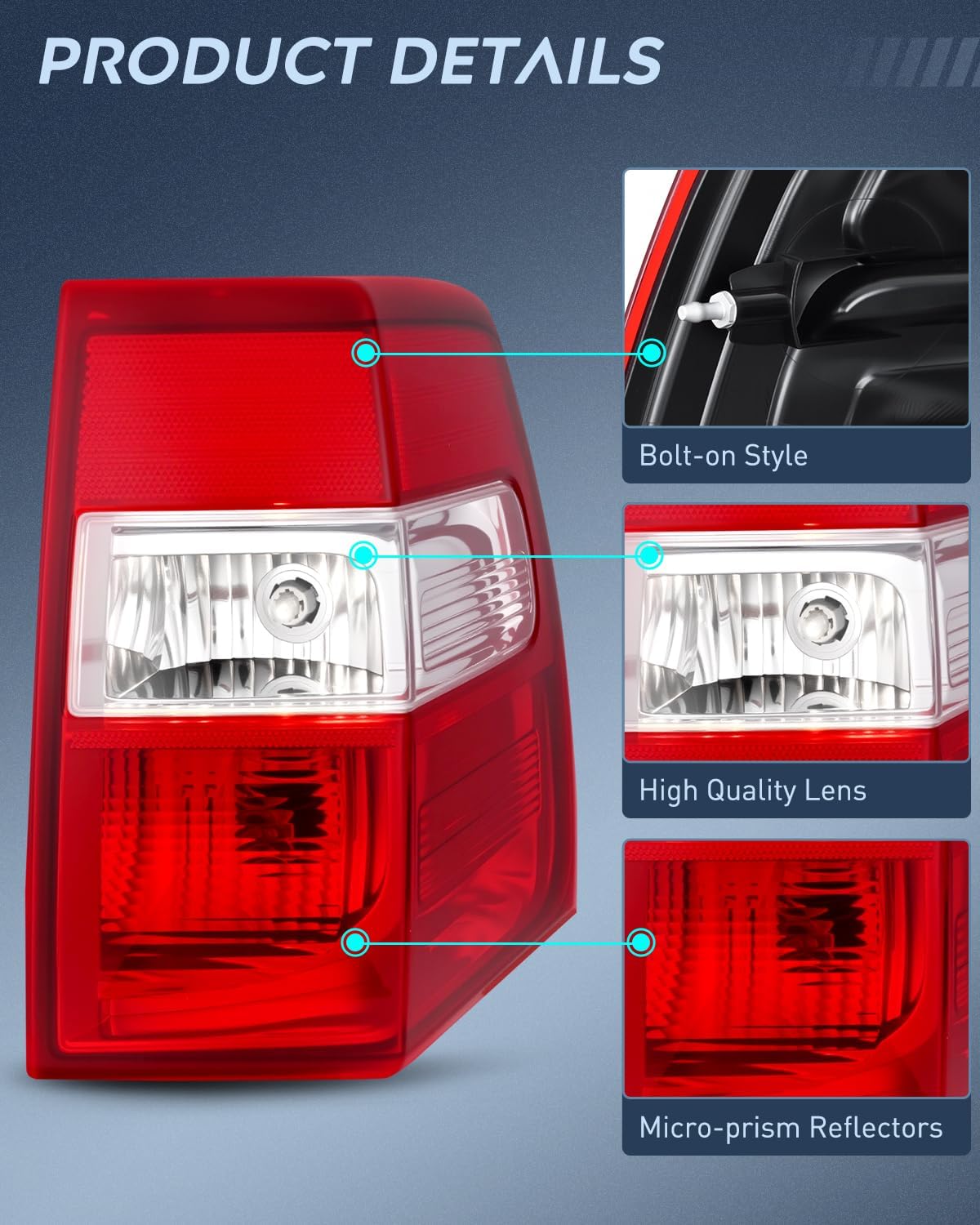 Taillight Assembly for 2007-2017 Ford Expedition Passenger Side | Fits 2007 2008 2009 2010 2011 2012 2013 2014 2015 2016 2017 Ford Expedition OE Style Rear Tail Light Replacement