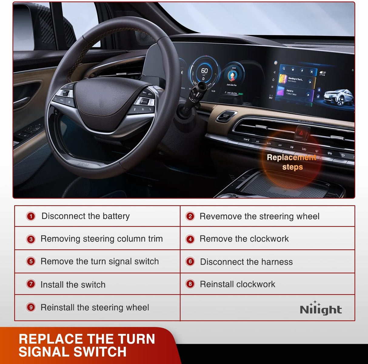 Turn Signal Switch Compatible with 1999 2000 2001 2002 Chevy Silverado 1500 2500 1999-2002 GMC Sierra 1500/2500 Yukon XL 1500 2002 Cadillac Escalade Windshield Wiper Switch