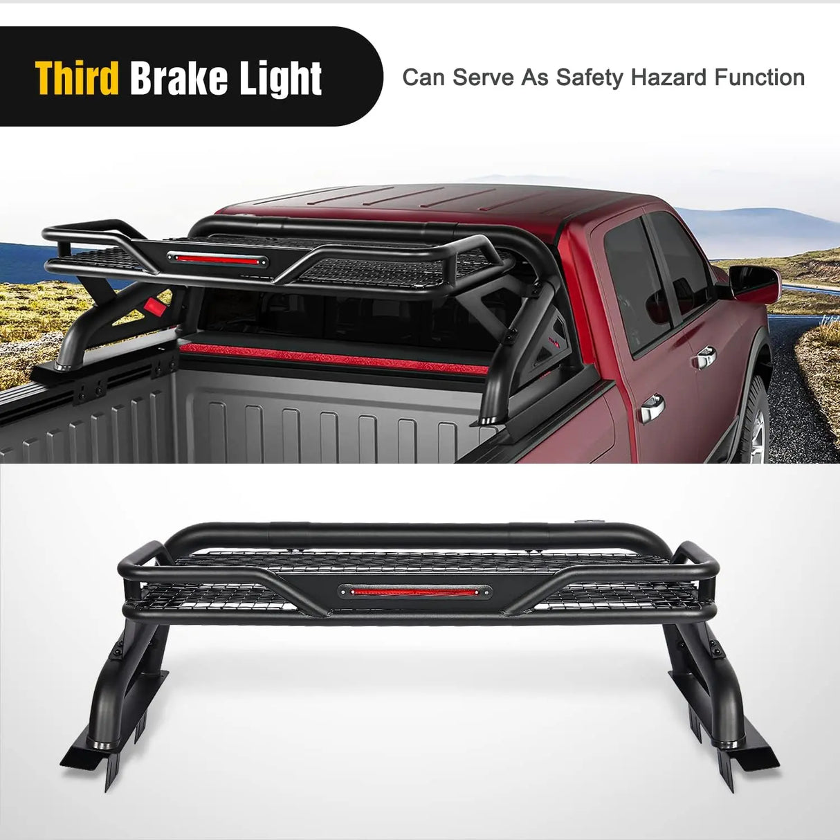2002-2023 Dodge Ram 2014-2023 Chevrolet Silverado 2015-2023 F150 2014-2023 Tundra Truck Bed Chase Rack Carrier Basket Nilight