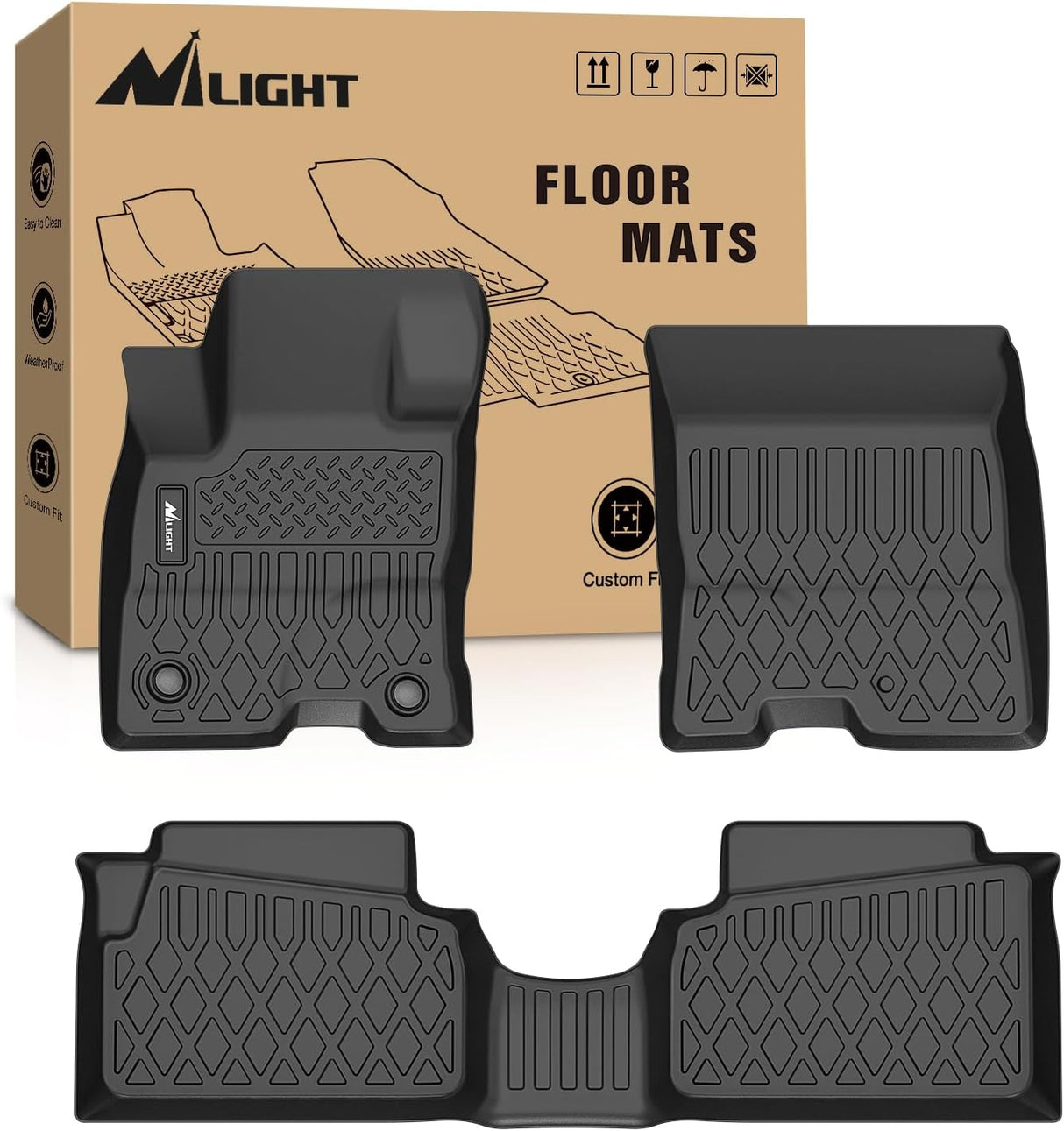 Floor Mat TPE Floor Mats for Ford Maverick Hybrid 2022 2023 2024 2025 2026, All Weather Custom Fit Heavy Duty Floor Liners
