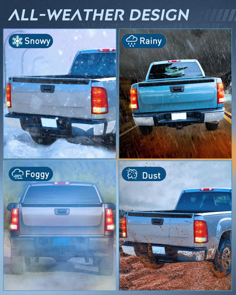 2007-2013 GMC Sierra 1500 2500HD 3500HD Taillight Assembly Rear Lamp Replacement OE Style Driver Passenger Side Nilight