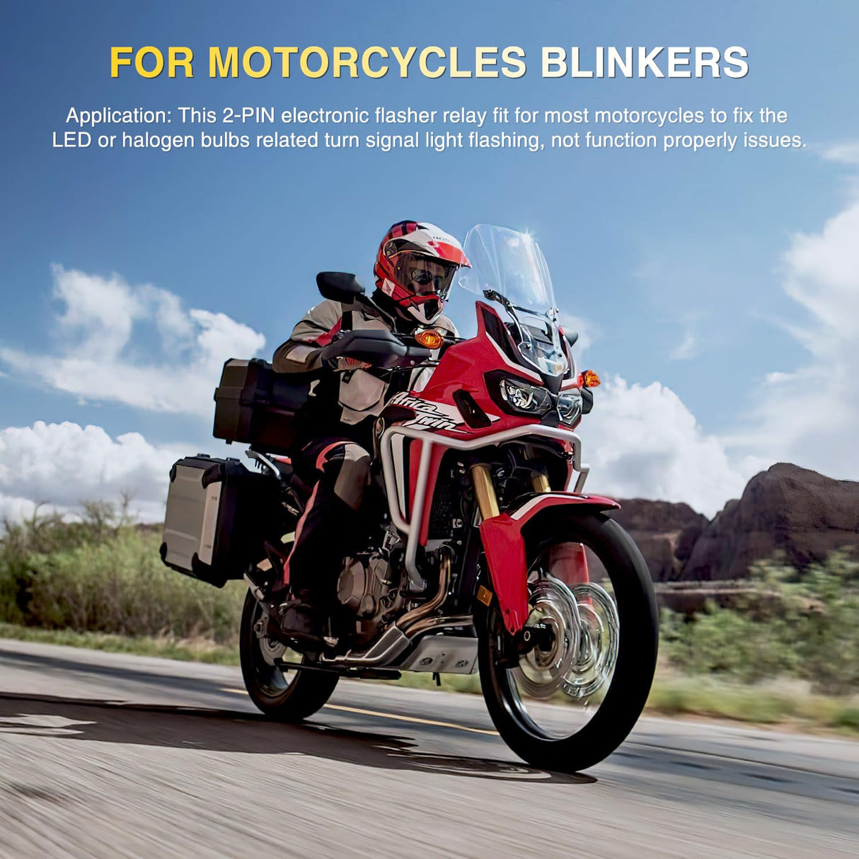 4PCS Flasher Relay Adjustable 2 Pin Electronic Blinker Relay 12V Fixes Motorcycle Turn Signal and Hazard Warn Hyper Blink Flash or No Flash for LED and Halogen Bulbs