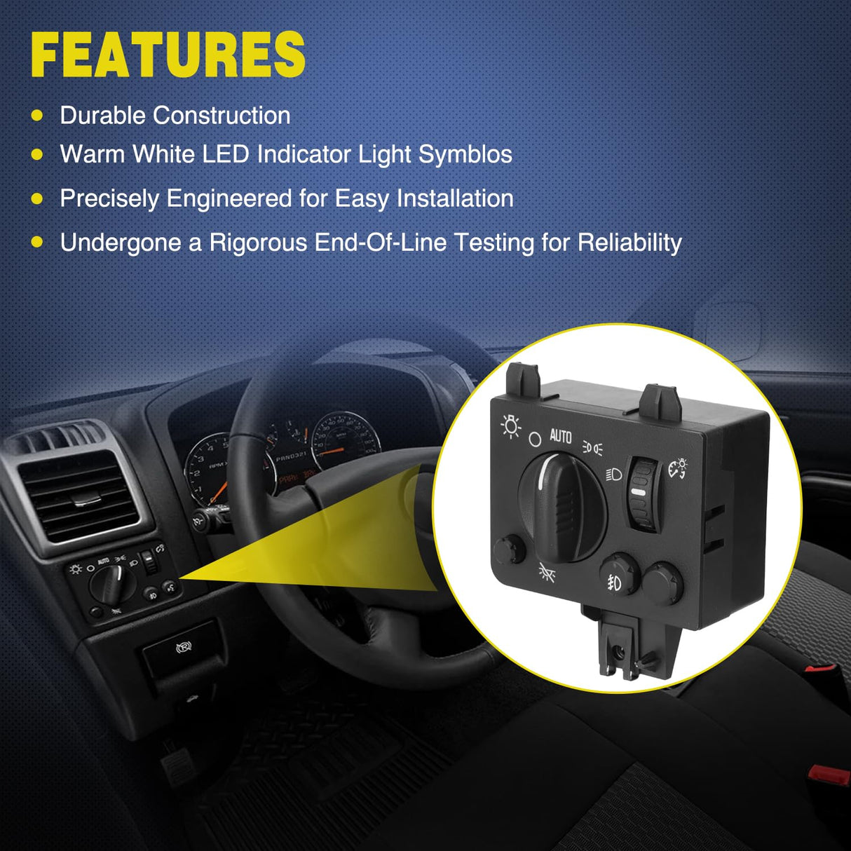 Headlight Dimmer Switch Compatible with 2004 2005 2006 2007 2008 2009 2010 2011 2012 Chevy Colorado 2004-2012 GMC Canyon 2006 Isuzu I280 I350 2007-2008 Isuzu I290 I370 w/Fog Light