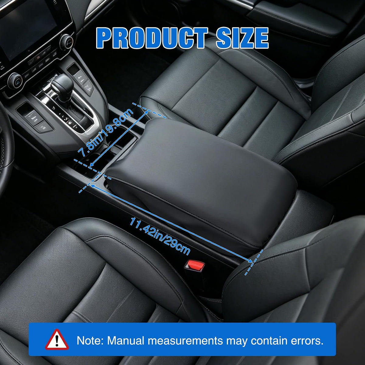 Center Console Cover for Honda CRV 2017-2022 Car Armrest Cushion | for CRV 2017 2018 2019 2020 2021 2022 Nappa Leather Armrest Cover for Car Waterproof Anti-Scratch Middle Arm Rest Pad, Black
