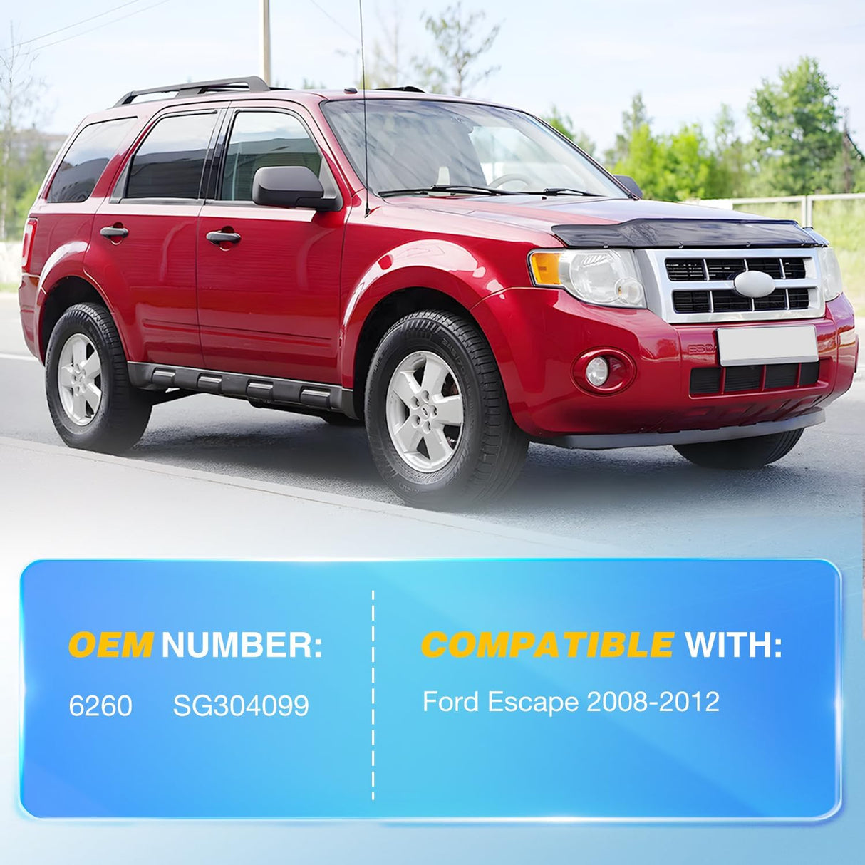 Rear Window Glass Struts 6260 for Ford Escape 2008-2012, Rear Shocks Gas Struts 18 Inch, 2PCS Set Rod