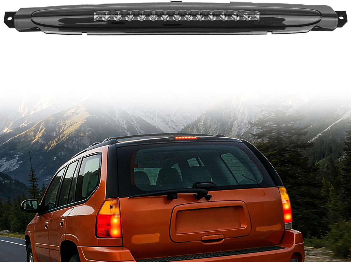 Third Brake Light for Chevy Trailblazer GMC Envoy 2002-2009 Smoked | for Buick Rainier 2004-2007, Isuzu Ascender 2003-2008, High Mount 3rd Stop Reverse Cargo LED Rear Cab Center Replacement
