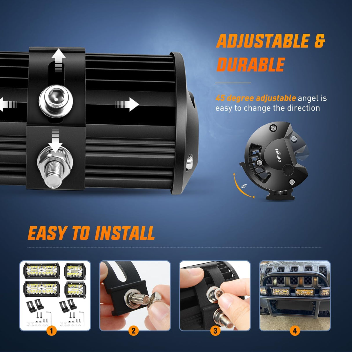 LED Pods 6PCS 6.5 Inch 120W Light Bar Triple Rows Spot Flood Combo Driving Light Waterproof Led Work Light Off-Road Truck Car ATV SUV Cabin Boat