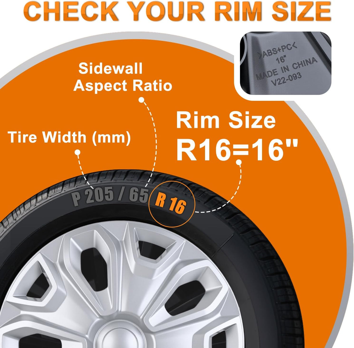 Wheel Cover Hubcaps 16 Inch for Ford Transit 150 250 350 350HD 2015 16 17 18 19 20 21 22 23 24 2025 Steel Wheel with 5 Lug 16 Hub Caps Set of 4 Rim Protector Wheel Covers Replacement, Silver