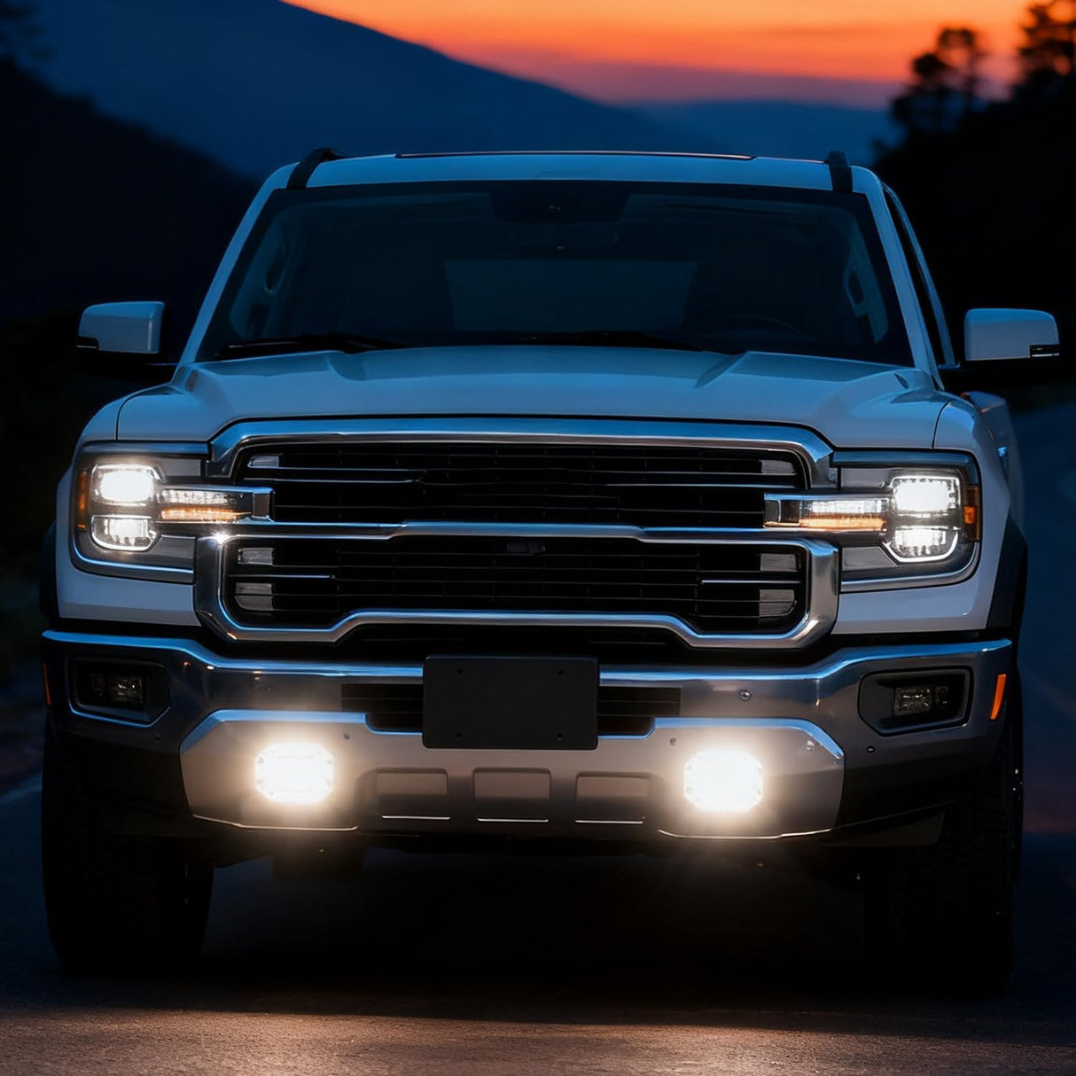 LED Light Pods 2PCS 42W Flush Mount Spot Flood Combo Backup Reverse Driving Bumper Lights Ponton Boat Deck Dock Lighting for Offroad Pickup Trucks SUV Van Tractors T-top Stern Saltwater Boats