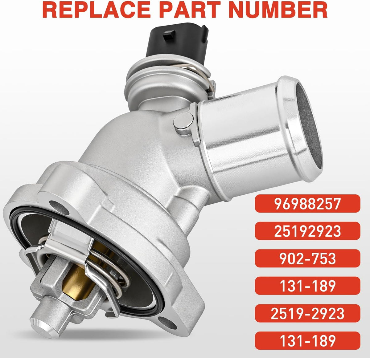 Aluminium Thermostat Housing Assembly Compatible with Chevrolet Chevy Spark 1.2L 2013 2014 2015 Engine Coolant Thermostat Housing for Car 96988257 25192923 902-753 131-189 9698-8257 2519-2923