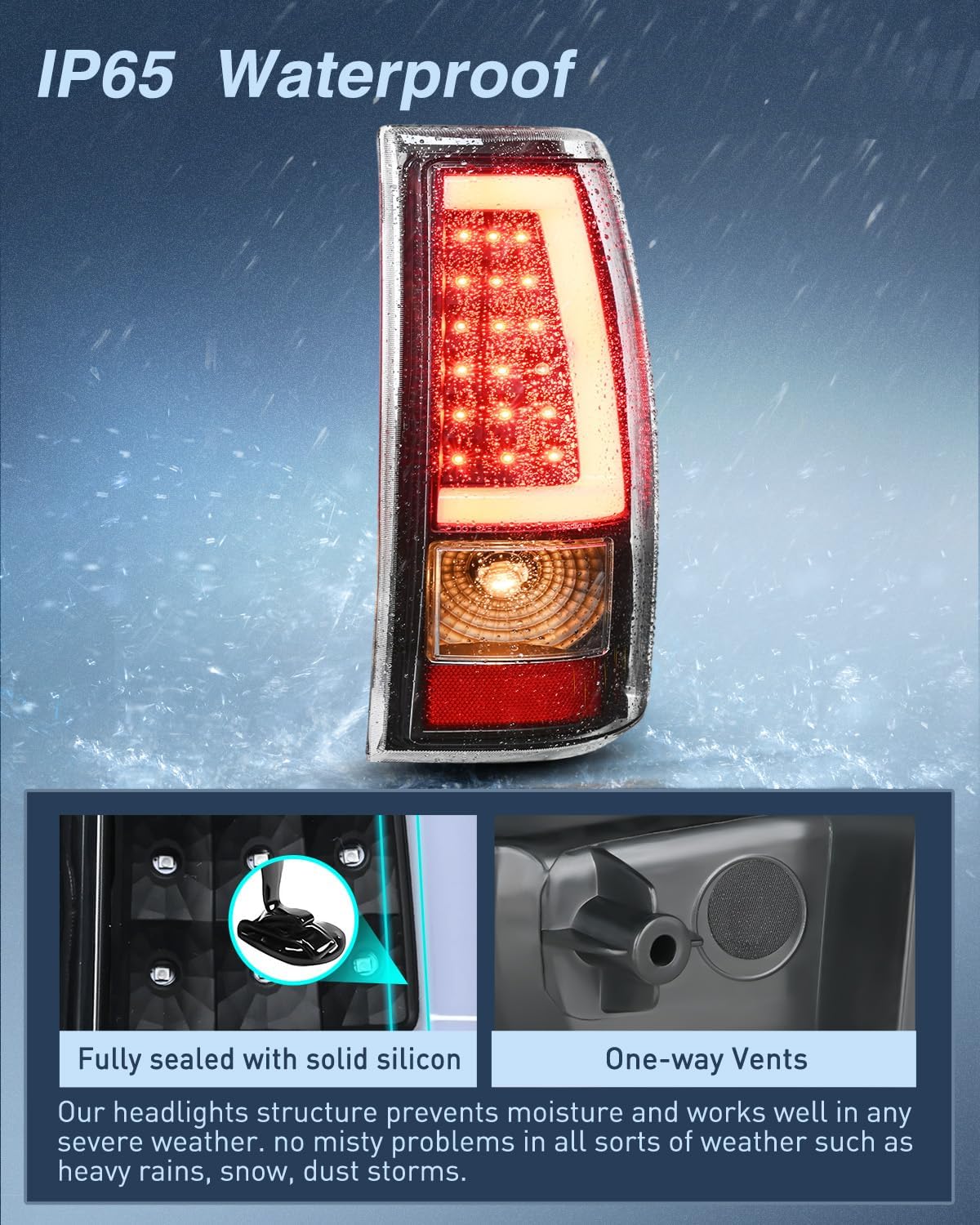 Taillight Assembly Compatible with 2003 2004 2005 2006 Chevy Silverado 1500 1500HD 2500 2500HD 3500 2007 Chevrolet Classic Incandescent Type Upgrade LED Tube Tail Lights Rear Brake Lamps