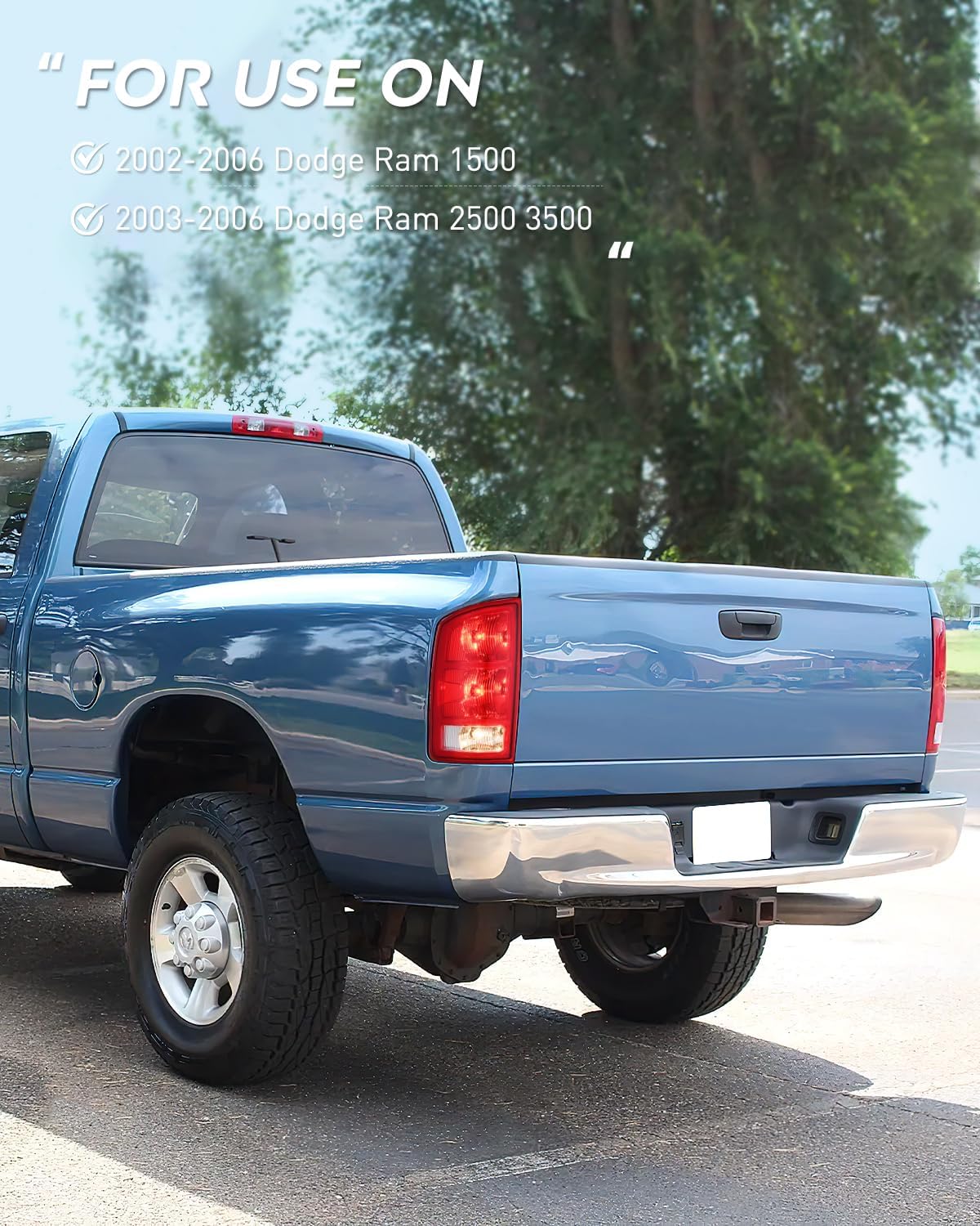 2002-2006 Dodge Ram 1500 2003-2006 Dodge Ram 2500 3500 Taillight Assembly Rear Lamp Replacement OE Style w/Bulbs Passenger Side Nilight