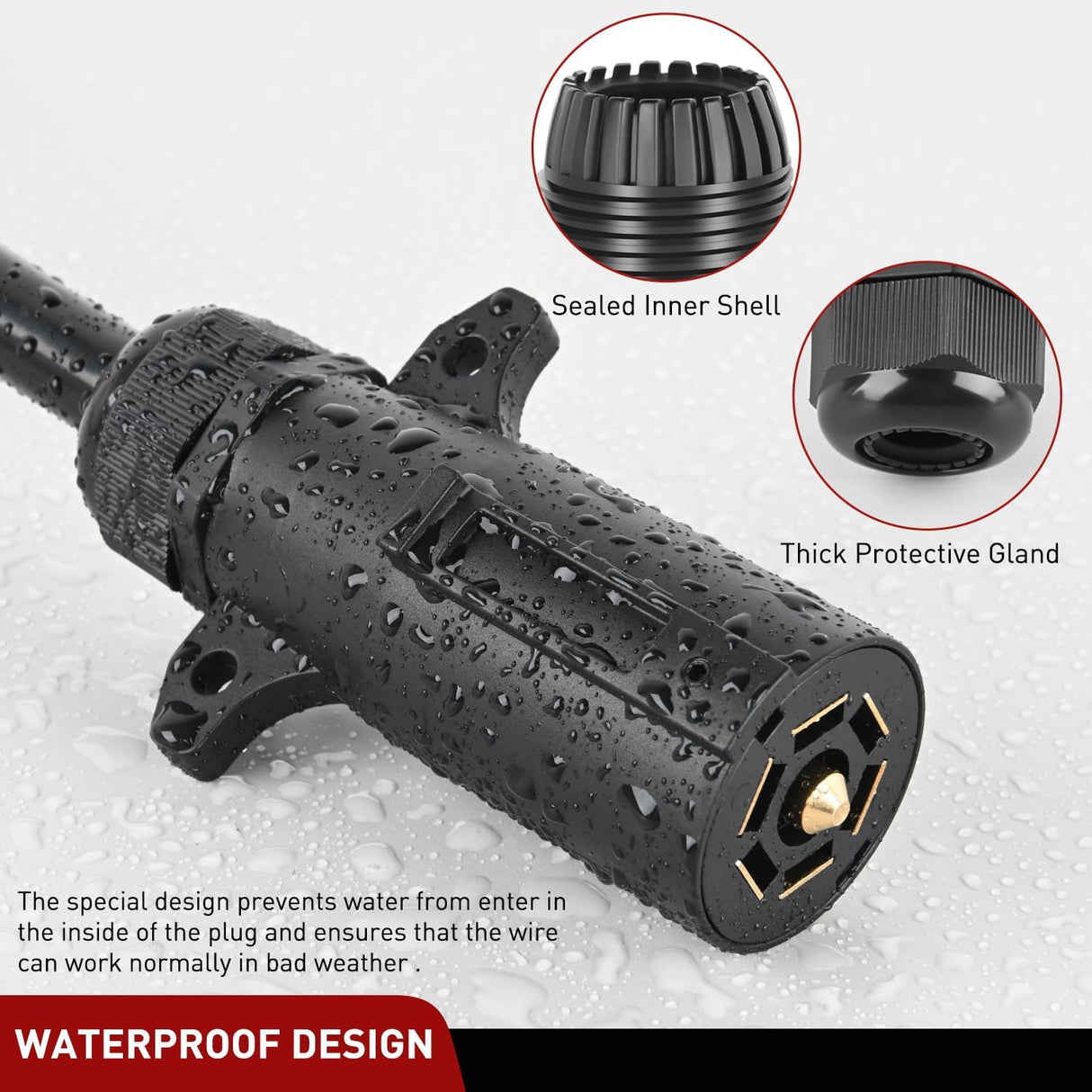Traditional 7 Way Round Trailer Wiring Replacement Plug Nilight