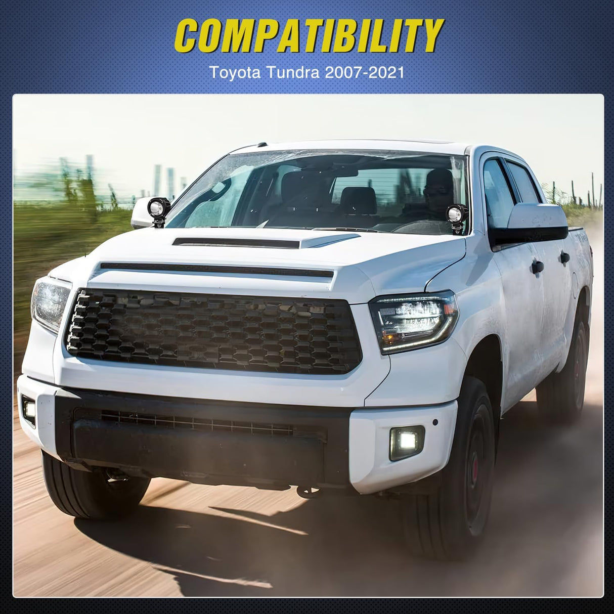 Ditch Light Brackets Hood Hinges Mount Bracket Kit for Auxiliary Offroad LED Pods Work Lighting Compatible with Toyota Tundra 2014 2015 2016 2017 2018 2019 2020 2021