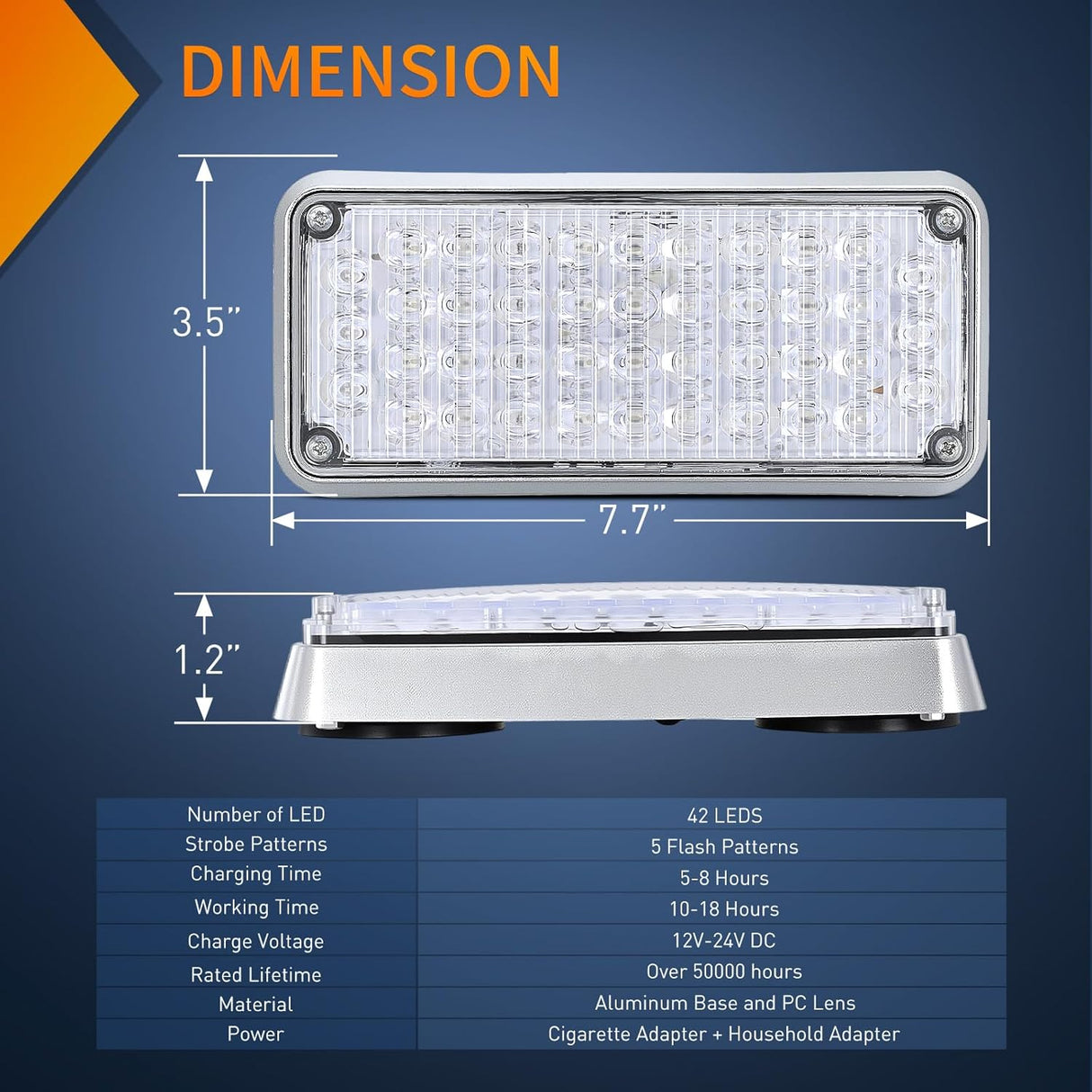 2PCS 42LED Green Wireless Magnetic Strobe Lights Portable Warning Hazard Light Surface Mount Waterproof 5 Patterns for 12V 24V Cars Trucks Van Off Road Vehicles ATV