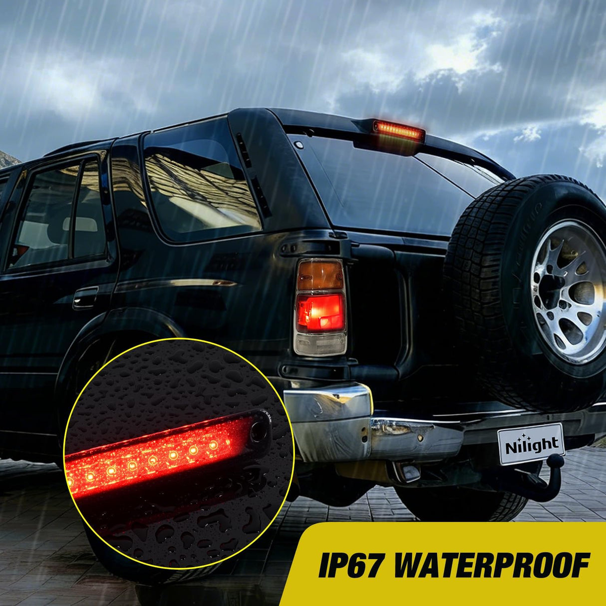 Third Brake Light for Honda Passport 1994 1995 1996 1997, Smoked | for Honda Passport 1994 1995 1996 1997, High Mount 3rd Stop LED Tail Van SUV Rear Cab Center Lamp Replacement