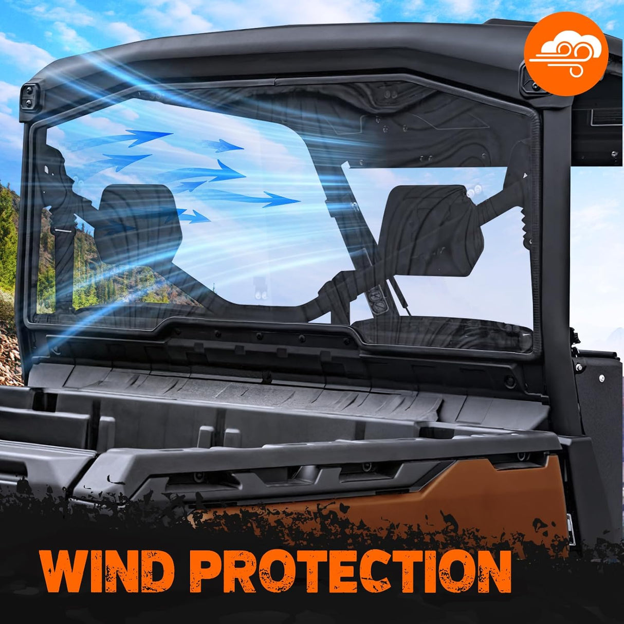 Rear Window, Clear Polycarbonate UTV Windshield Scratch Resistant For Can-Am Defender HD5 HD8 HD10 MAX 2016 2017 2018 2019 2020 2021 2022 2023 2024