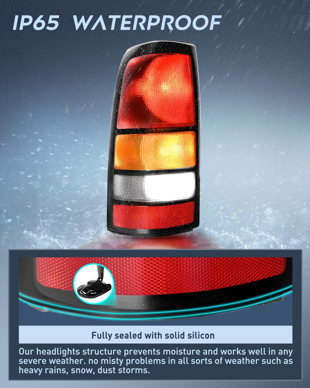 Taillight Assembly Compatible with 1999 2000 2001 2002 2003 2004 2005 2006 GMC Sierra 1999-2002 Chevy Silverado Fit Fleetside Tail Rear Light OE Style Driver Side Black Border