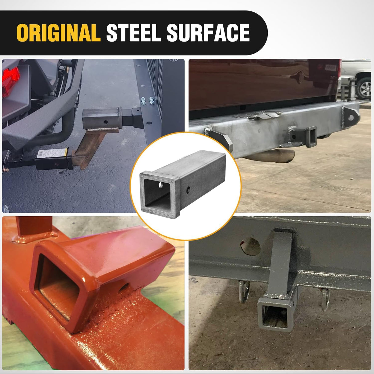 Hitch Adapter 1-1/4 Inch x 6 Inch Combo Bar Trailer Receiver Tube Weld-on Raw Steel Hitch Bar