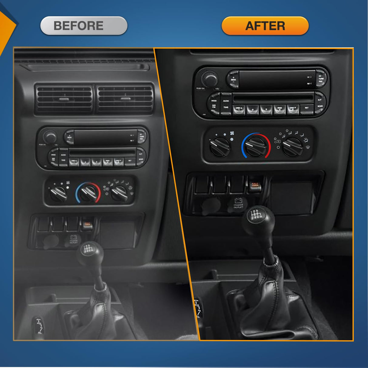A/C Heater Climate Control Module Switch Panel Compatible with 1999 2000 2001 2002 2003 2004 Jeep Wrangler TJ Right Hand Driver Truck Replacement Air Conditioning Panel
