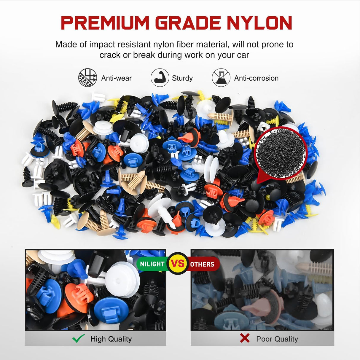 975Pcs Car Push Retainer Clips Auto Fasteners Kit Included 33 Sizes Nylon Bumper Fender Rivets Door Trim Panel Clips with 5 Fasteners Remover 10 Cable Ties for Toyota GM Ford Honda Chevy Audi
