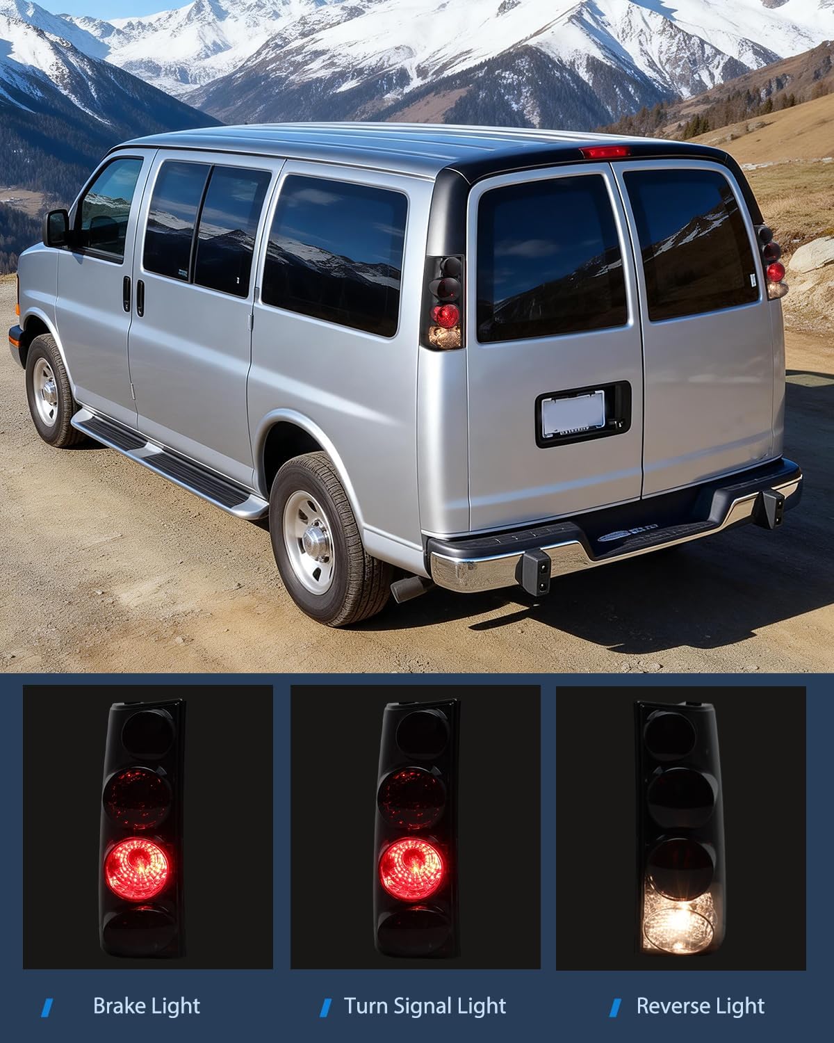 Taillight Assembly Compatible with 2003 2004 2005 2006 2007 2008 2009 2010 2011 2012 2013 2014 Chevy Express GMC Savana 1500 2003-2023 Chevrolet Express GMC Savana 2500 3500 Rear Tail Light