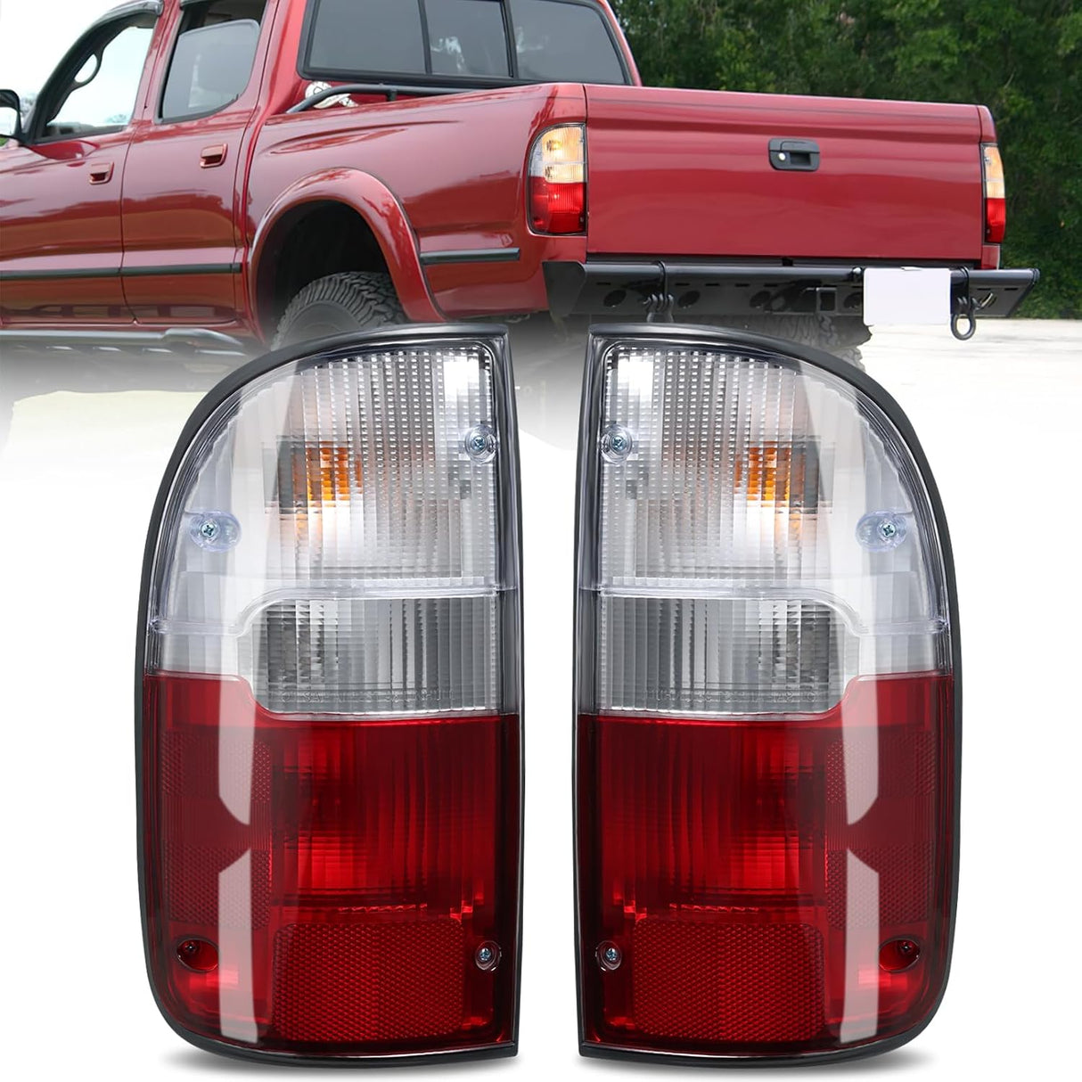 Taillight Assembly Compatible with 1995 1996 1997 1998 1999 2000 Toyota Tacoma Rear Tail Light Lamp Replacement OE Style Driver Side and Passenger Side