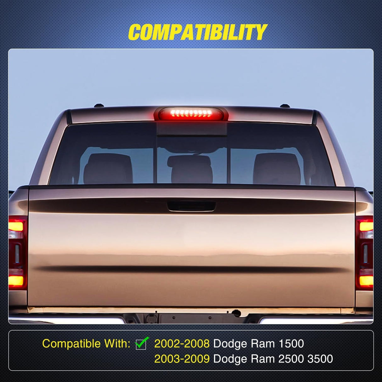 2002-2008 Dodge Ram 1500 2003-2009 RAM 2500 3500 Third Brake Light Nilight