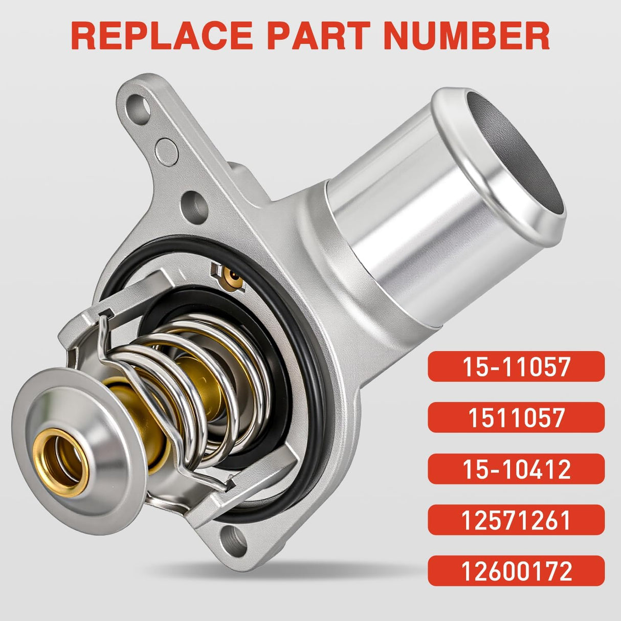 Aluminium Thermostat Housing Assembly Fit for Chevy Silverado Suburban Tahoe Cadillac CTS Buick Rainier GMC Sierra Yukon H2 Engine Coolant Thermostat Housing 15-11057 12600172 1510412 12571261