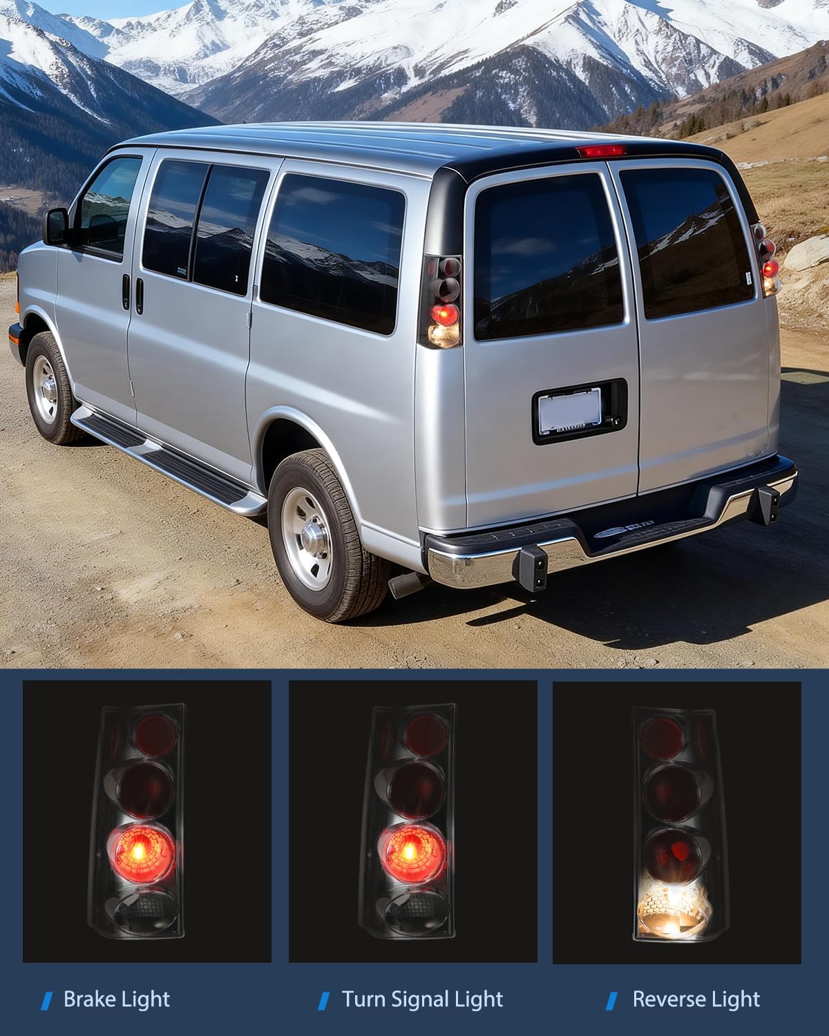 Taillight Assembly Compatible with 2003 2004 2005 2006 2007 2008 2009 2010 2011 2012 2013 2014 Chevy Express GMC Savana 1500 2003-2023 Chevrolet Express GMC Savana 2500 3500 Rear Tail Light