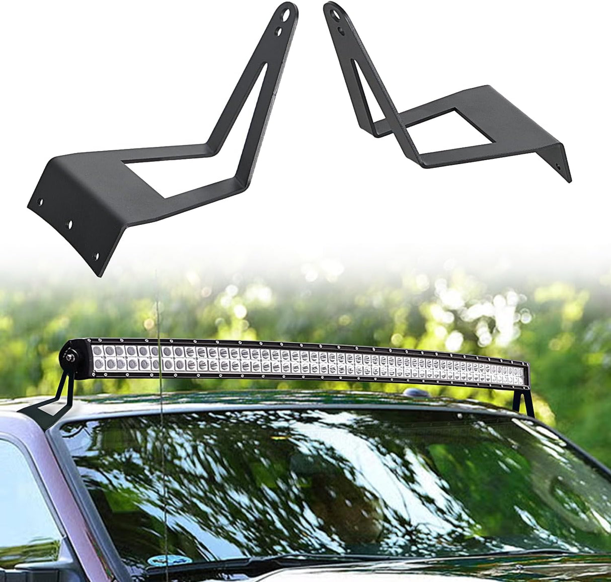 52 inch LED Light Bar Bracket Mounting Upper Windshield Roof Cab Brackets Compatible with Ford F250 F350 4WD 2WD 1999-2015