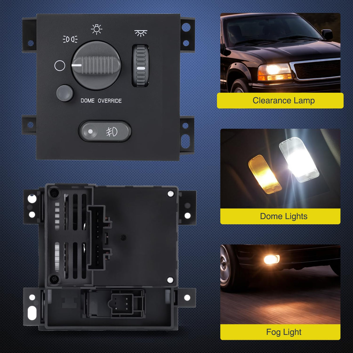 Headlight Dimmer Switch Compatible with 1998 1999 2000 2001 2002 2003 2004 2005 Chevy Blazer 1998-2004 S10 1998-2001 GMC Jimmy 1998-2003 Sonoma 1999-2001 Oldsmobile Bravada with Fog Light