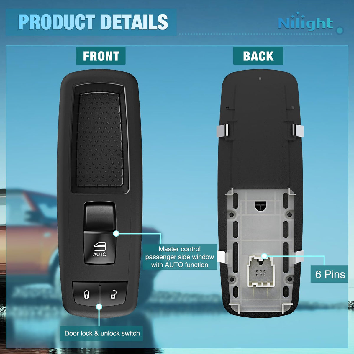 Passenger Window Switch for 2014-2015 Jeep GC /2011-2015 Durango | for 2014 2015 Jeep Grand Cherokee 2011 2012 2013 2014 2015 Dodge Durango Window Control Switch Replacement 68086692AD