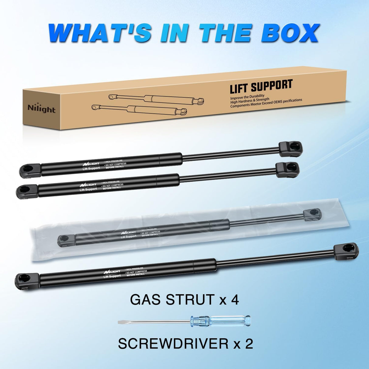 Rear Window and Tailgate Lift Supports Gas Struts 4185 4557 for Chevrolet Suburban Tahoe GMC Yukon Cadillac Escalade 2000-2005 4PCS Set Rod