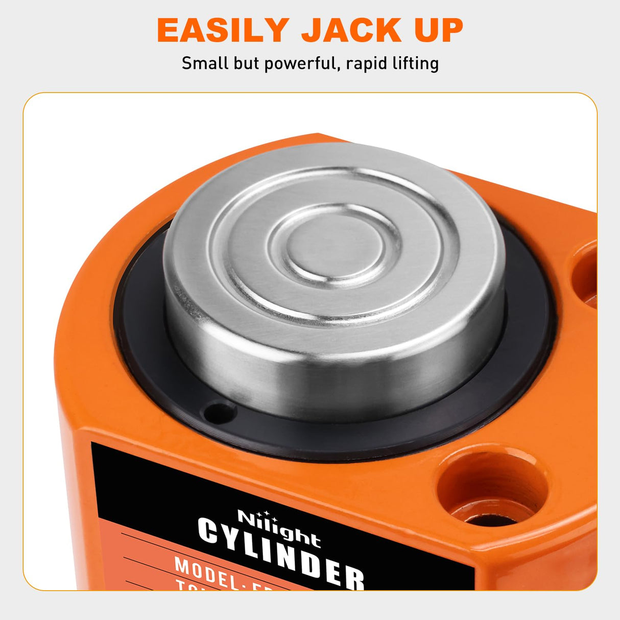 20 Ton Hydraulic Cylinder Jack Porta Power Ram, Heavy Duty Low Profile 0.47 Inch Stroke Automatically Retract Mini Jack Ram Single Acting Lifting Cylinders for Machinery Shipbuilding, Orange