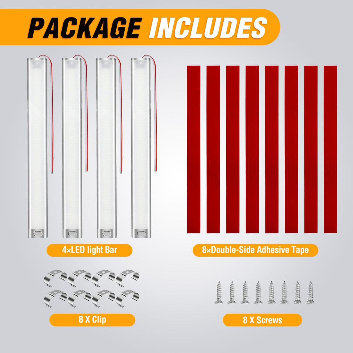 LED Interior Light Bar 4PCS 15.4 Inch Strip Lights | 168 LEDs with 1600LM Output On Off Switch and 12V-85V Compatibility for Enclosed Cargo Trailer RV Camper Boat Van
