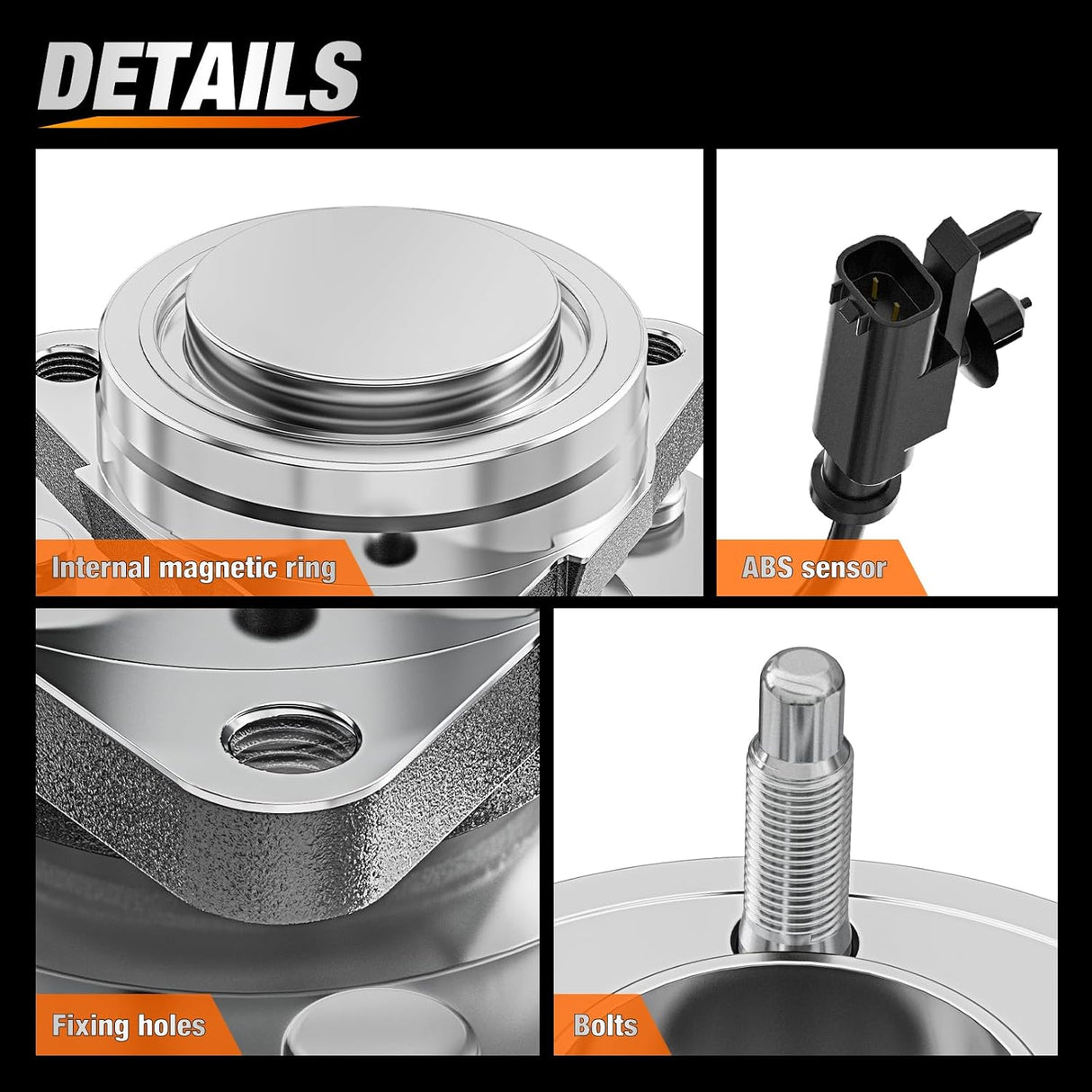 Front Wheel Hub and Bearing Assembly for 2007–2014 Chevy Tahoe Suburban 1500, 2007–2013 Silverado 1500 (New Body Style), GMC Yukon XL Sierra 1500, Cadillac Escalade ESV (2WD), 515097-2Pack