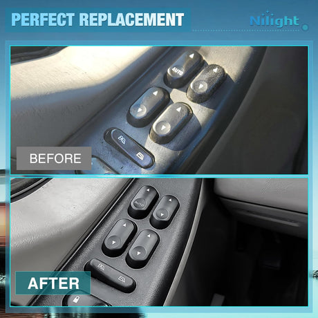 2002-2004 Ford F250 F350 F450 F550 Excursion 2002 2003 Explorer 2002-2006 Mercury Grand Marquis Mountaineer Crown Victoria Marauder Power Master Window Switch Nilight