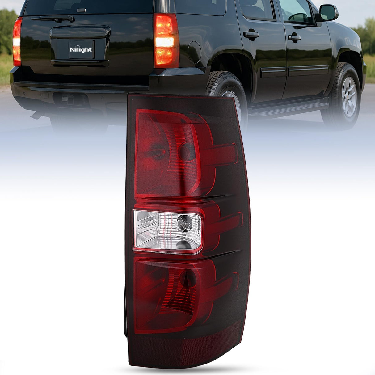 Taillight Assembly Compatible With 2007 2008 2009 2010 2011 2012 2013 2014 Chevy Chevrolet Tahoe Suburban Tail Lights Rear Lamps Replacement Passenger Side Dark Red