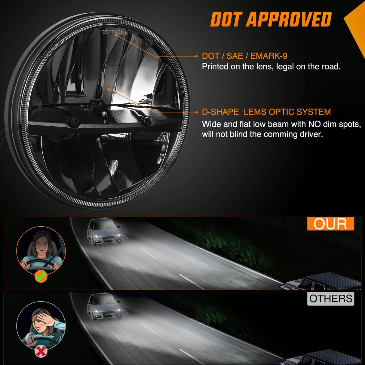 2PCS 7 Inch LED Headlights High Low Beam Round Headlamp for 2007 2008 2009 2010 2011 2012 2013 2014 2015 2016 2017 JK JKU 1997-2006 Wrangler TJ 2 Door
