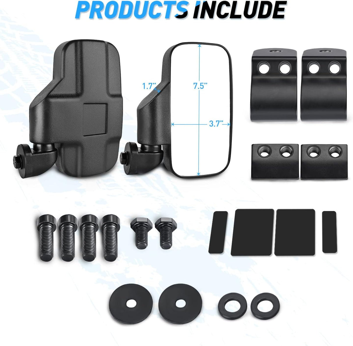 UTV Side Mirrors Fit For Profiled Tubes Nilight