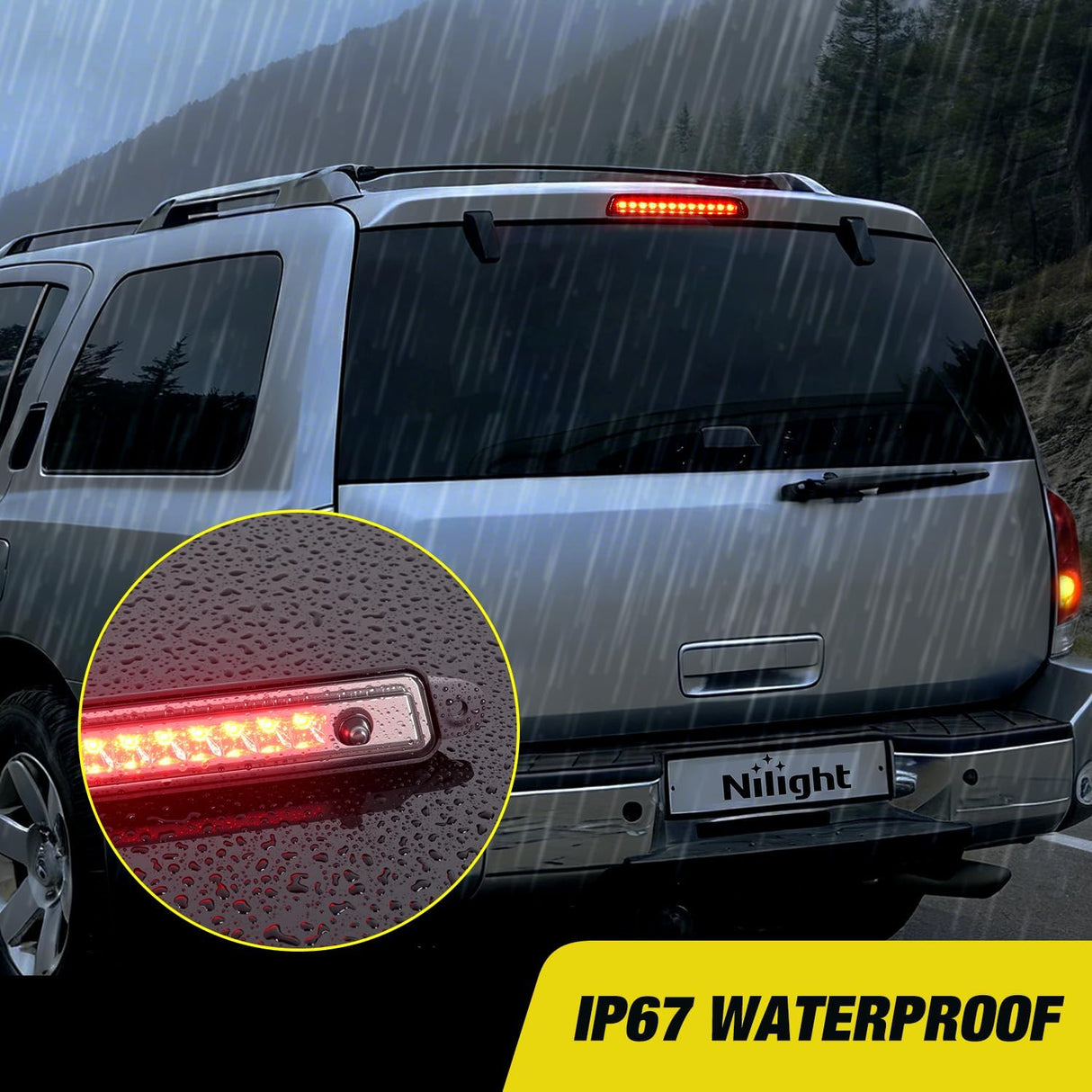 Third Brake Light for Nissan Armada 2005-2015 Pathfinder Armada2004 | for Nissan Armada 2005-2015 Pathfinder Armada 2004 Infiniti QX56 2004-2010, High Mount 3rd Stop Car Rear Center Cab, Smoked