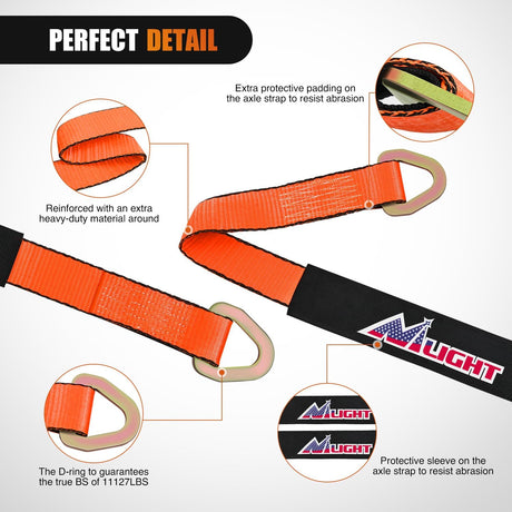 2in x 38in Axle Tie Down Straps 4PCS Nilight