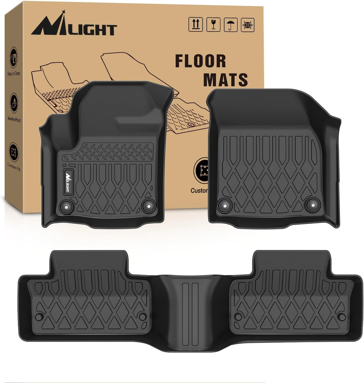 Floor Mat TPE Floor Mats for Land Rover Range Rover Evoque 5 Door and Coupe 2011 2012 2013 2014 2015 2016 2017 2018 2019, All Weather Custom Fit Heavy Duty Floor Liners