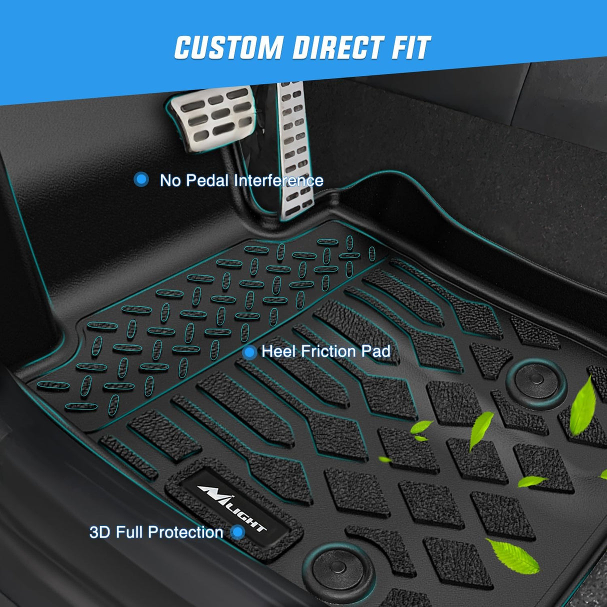 TPE Floor Mats for Hyundai Tucson PHEV (Plug-in Hybrid) 2022 2023 2024 2025 2026 All Weather Custom Fit Heavy Duty Floor Liners