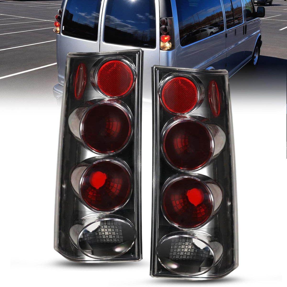 Taillight Assembly Compatible with 2003 2004 2005 2006 2007 2008 2009 2010 2011 2012 2013 2014 Chevy Express GMC Savana 1500 2003-2023 Chevrolet Express GMC Savana 2500 3500 Rear Tail Light