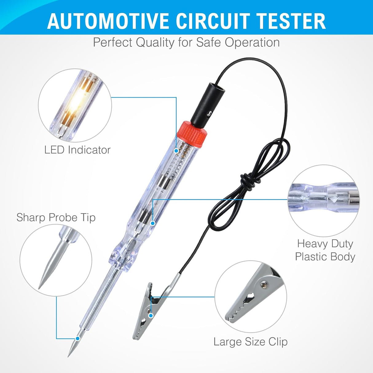 180 Pcs Automotive Blade Fuse Kit Standard Mini Fuse Assortment 5A 7.5A 10A 15A 20A 25A 30A 35A 40A with Fuse Puller & Circuit Tester Essential Replacement Fuses for Cars Trucks SUVs