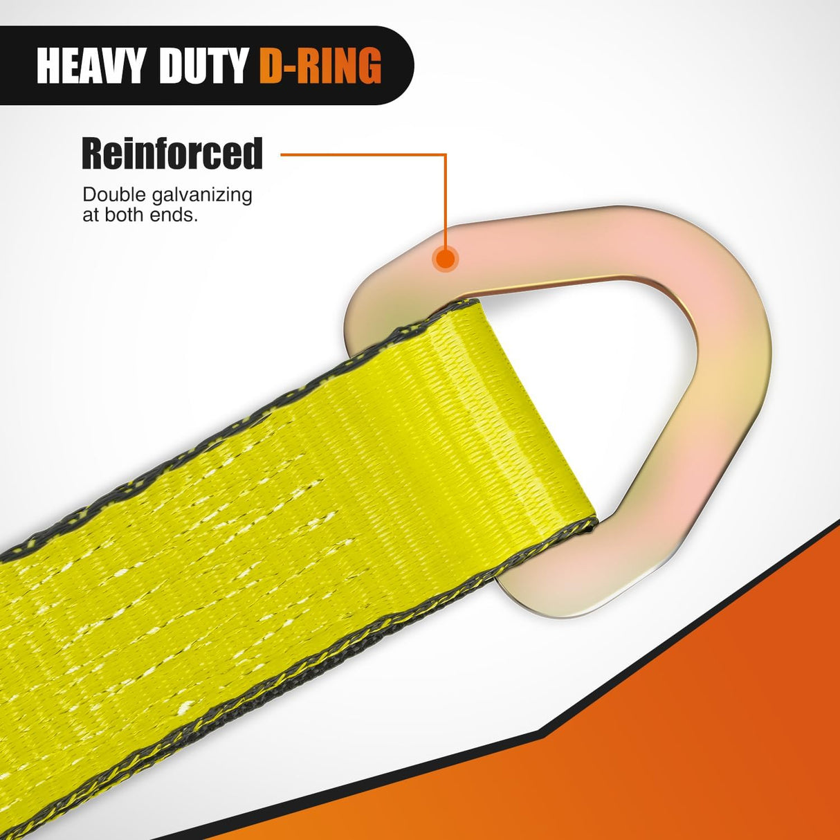 2 Inch x 38 Inch Axle Tie Down Straps with D-Rings & Protective Sleeves | 11,127 LBS Break Strength for Car Haulers Engine Hoists Trucks Trailers and UTVs 4 Pack Yellow