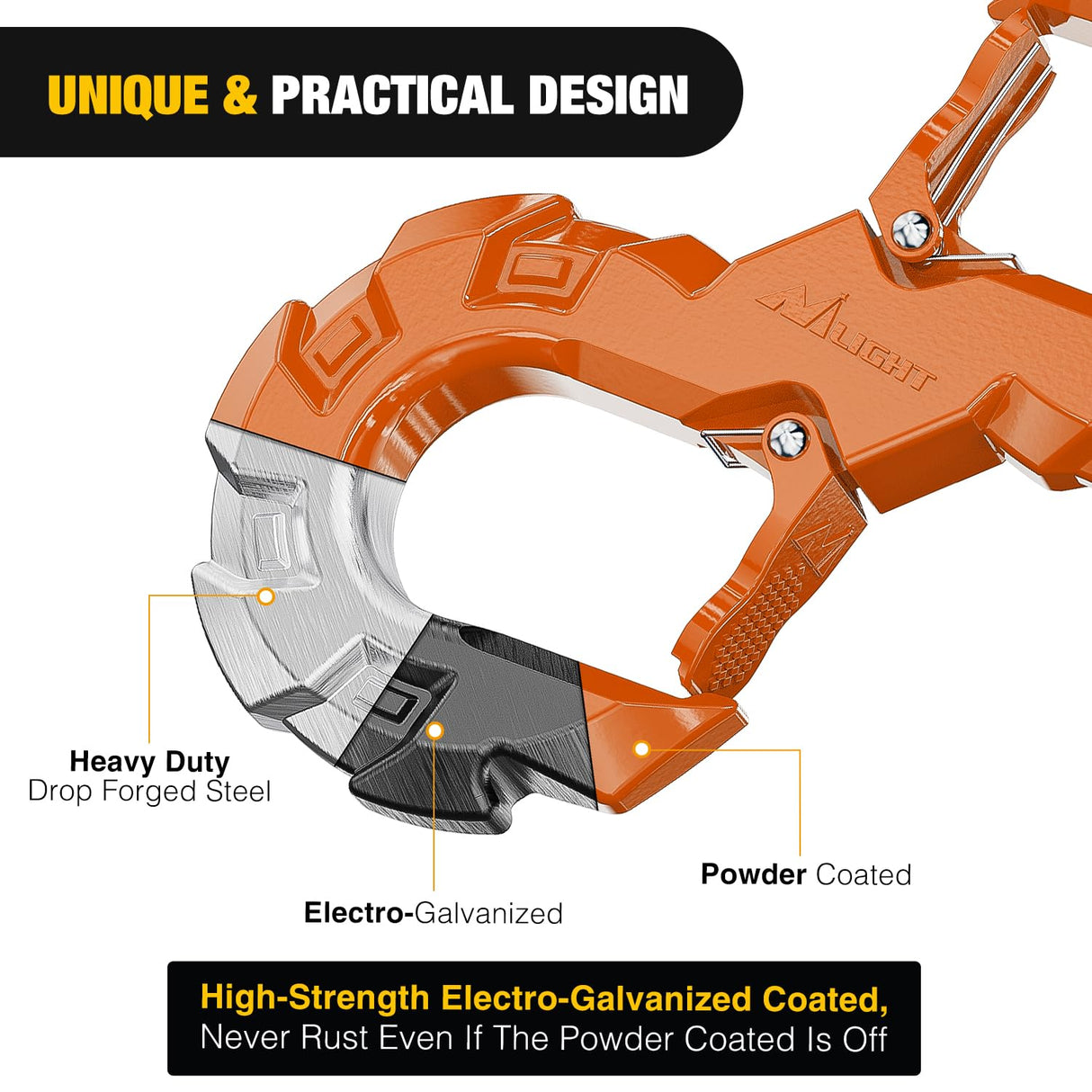 Quick Release S-Tow Shackle Hook – Heavy Duty Off-Road Recovery Hook, Fits Winch Rope & Recovery Strap, 11,000 LBS Working Load, for Jeep, SUV, ATV, Trailers, Forged Steel, Orange